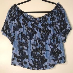 Free People Netting Off the Shoulder Top New